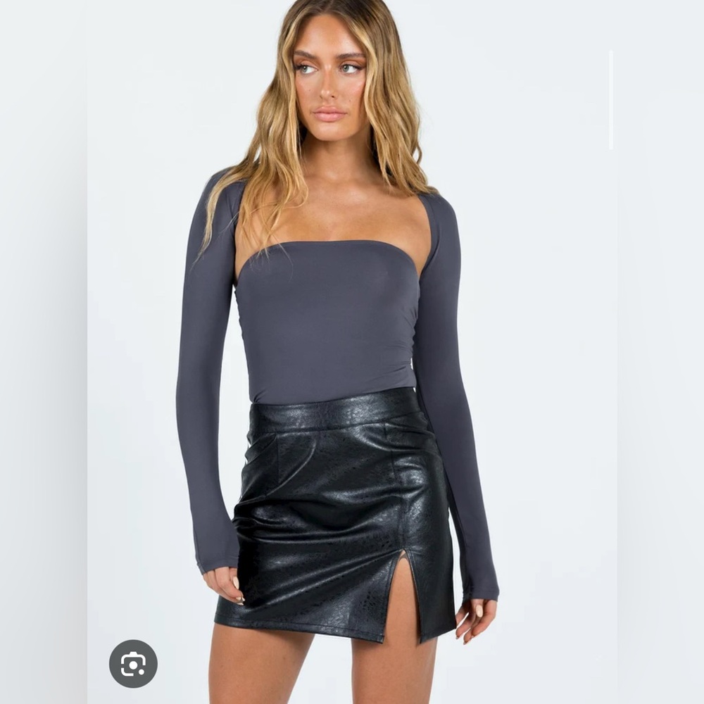 Princess Polly leather black mini skirt